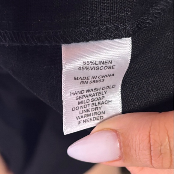 NWT NICOLE MILLER NEW YORK Linen Blend Black Halter Button-Down Midi Dress - Picture 10 of 11